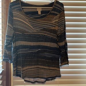 Chico’s Size 2 3/4 length sleeve top